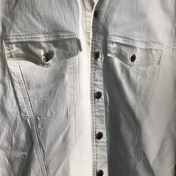 Turbulence White Cotton Denim Jacket Mens - Picture 7 of 10
